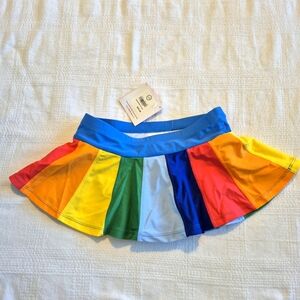 Hanna Andersson girls size 120 or 6-7 rainbow skirted swim bottom NWT